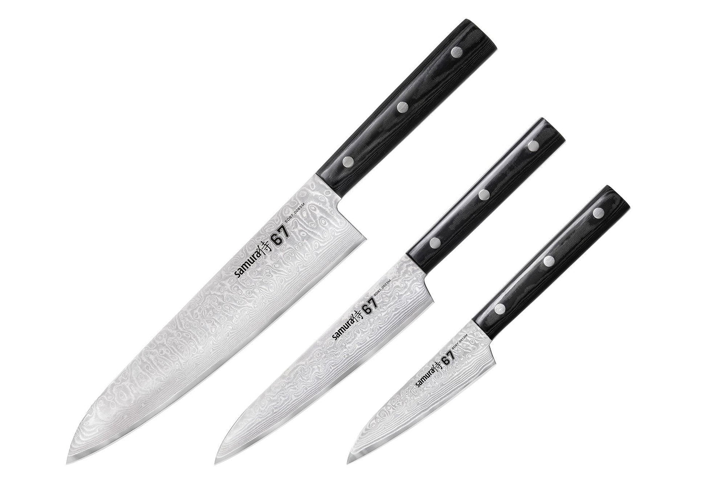 67 Damascus Chef’s Trio Knife Set