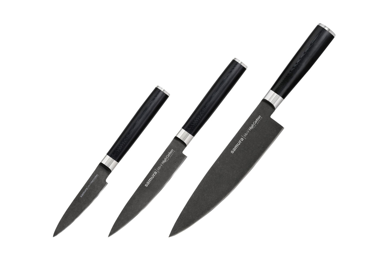 Samura Mo-V Stonewash Knife Set 3 pcs