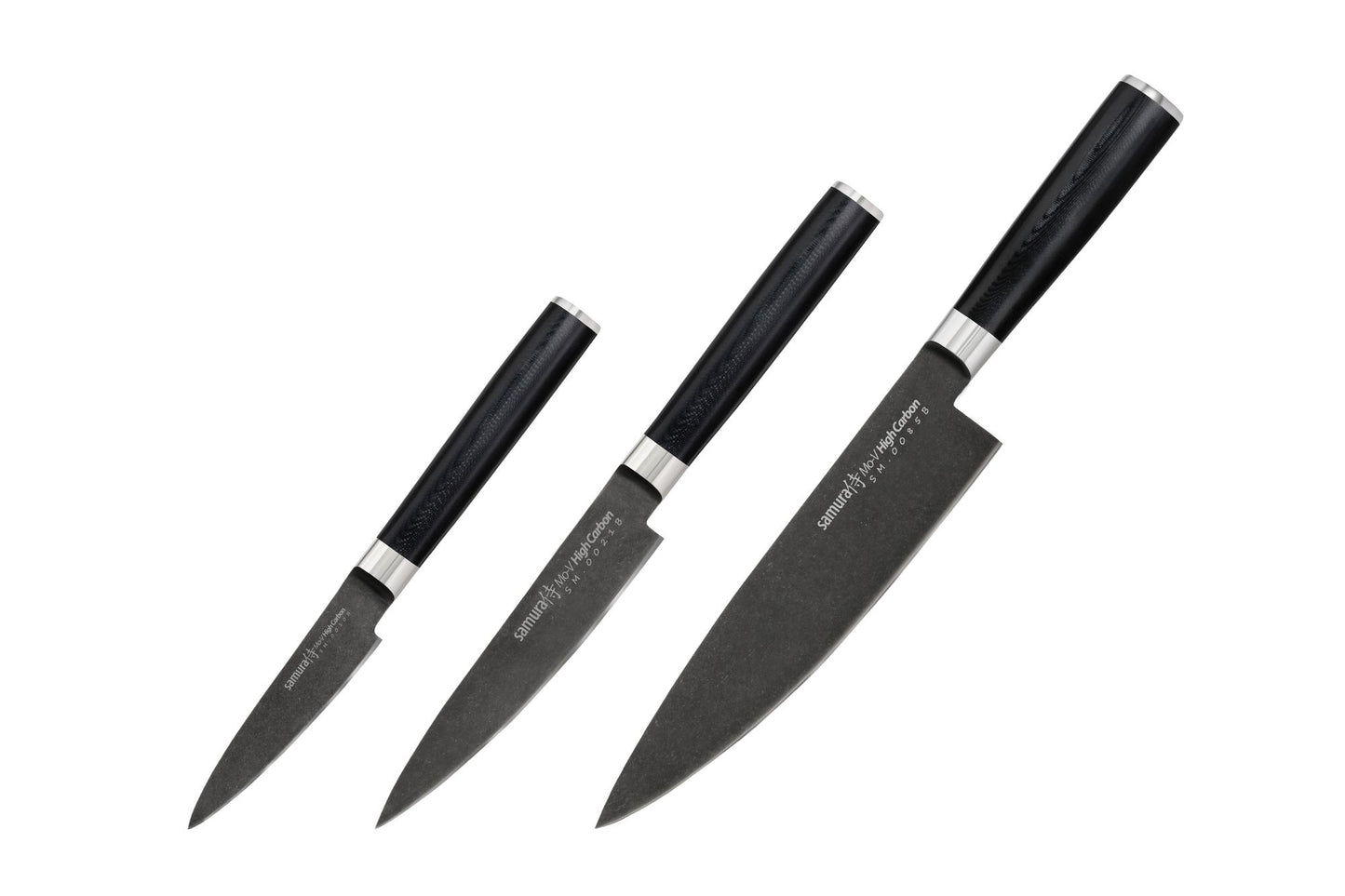 Samura Mo-V Stonewash Knife Set 3 pcs