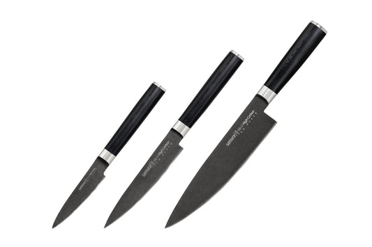 Samura Mo-V Stonewash Knife Set 3 pcs