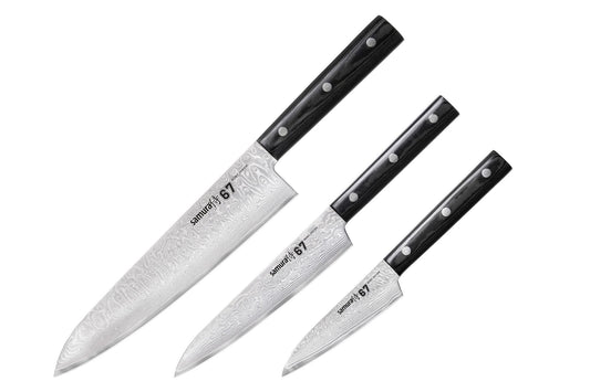 67 Damascus Chef’s Trio Knife Set