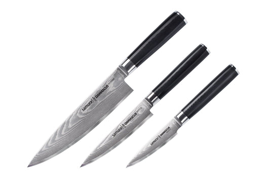 Damascus Chef’s Trio Knife Set
