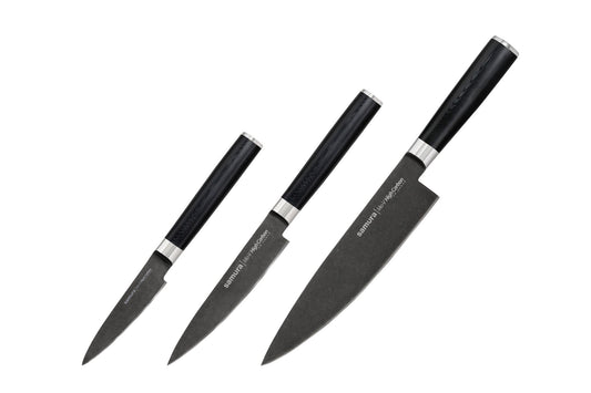 Samura Mo-V Stonewash Knife Set 3 pcs